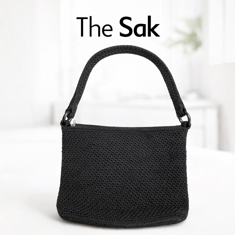 The Sak Black Crochet Shoulder Bag – EUC Like New Classic Knit Purse